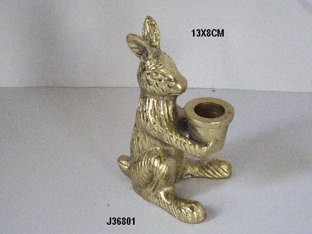 Aluminum Candle Holder With Brass Finish