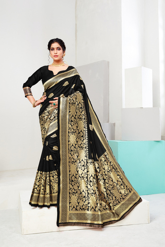 Lichi Cotton Saree - 5.40 Meter Length & 0.80 Meter Blouse , Multi-Color Jacquard Print for Party Wear Across All Seasons