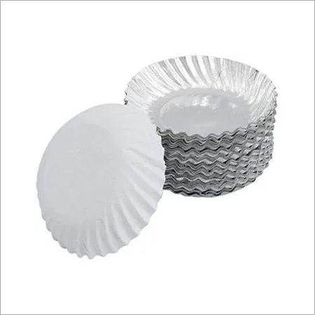 4 Inch Paper Plate - Silver Coated and White Paper, Round Shape | Non-Washable, Plain and Printed Designs for Festivals and Bakeries