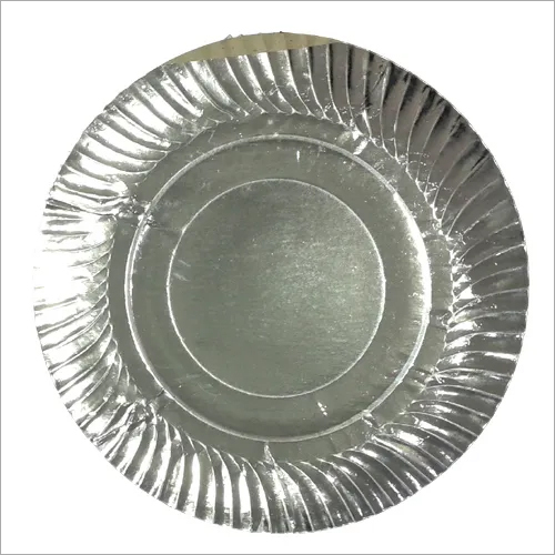 12 Inch Silver Paper Plate - Silver Coated Paper, Round Design, Plain And Printed Patterns | Non-washable, Ideal For Festivals And Bakeries