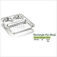 Rectangle Pav Bhaji Plate