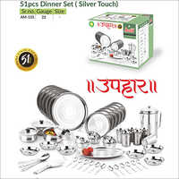 51 Pcs Dinner Set Silver Touch
