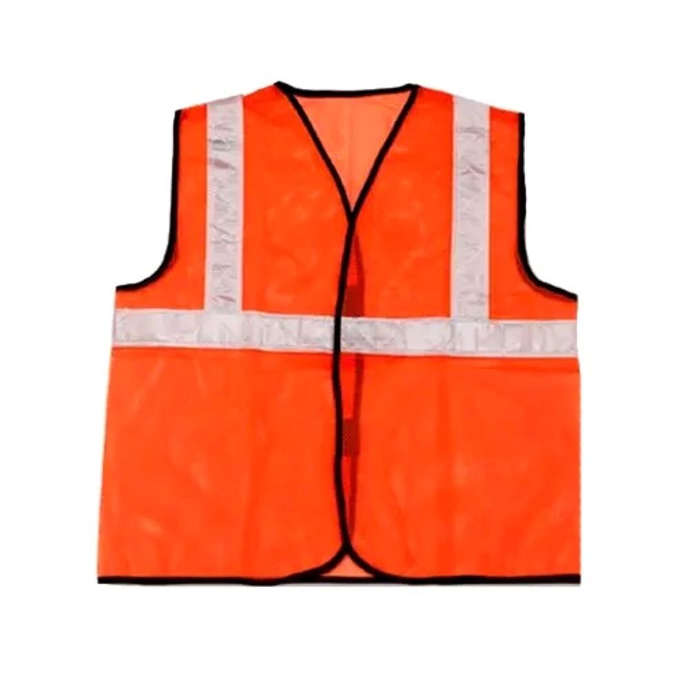 Reflective Safety Jacket - Polyester, Free Size, Fluorescent Orange/green | Unisex Design, High-quality Reflective Banding For Enhanced Visibility