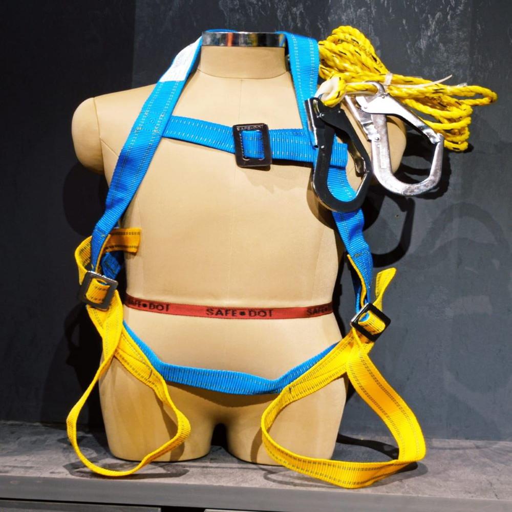 Safety Belt - Pvc Material, Blue Color | Adjustable Shoulder & Thigh Straps, Dual Chest Attachments, Unisex Design For Industrial Use