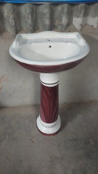 PRINTED SERENA WASH BASIN WITH PEDESTAL SET