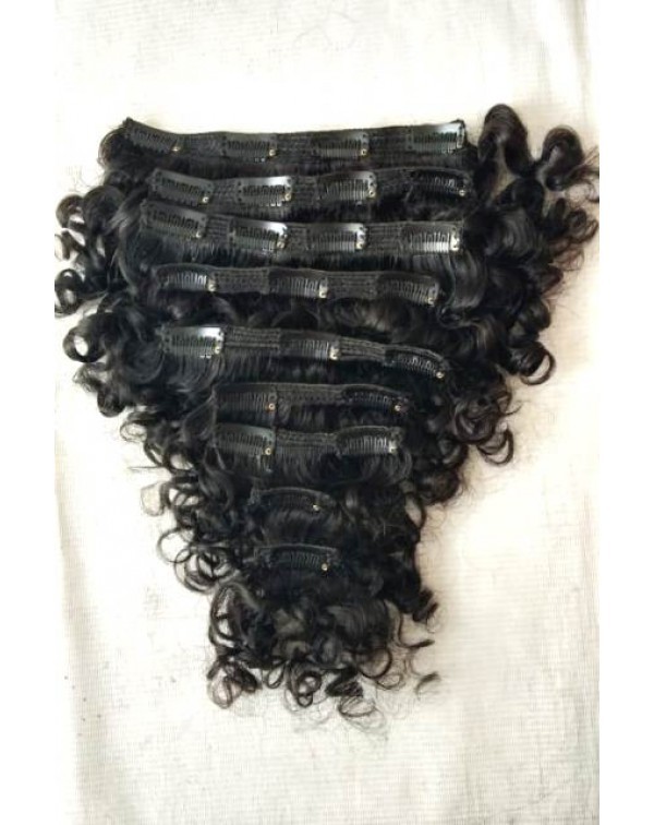 Indian Virgin Clip Human Hair Extensions