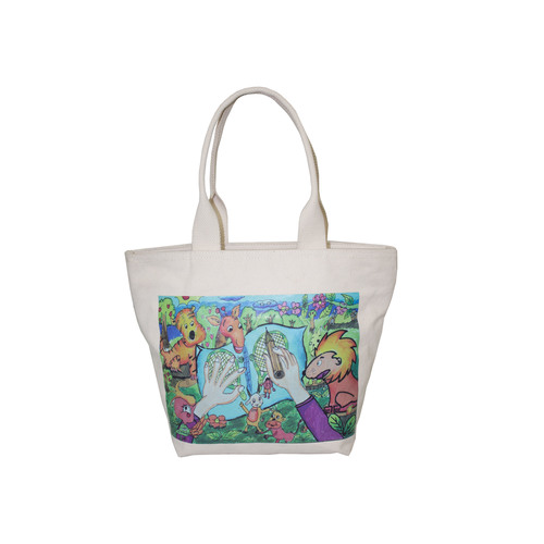 20 Oz Natural Canvas Tote Bag With Open Hanging Pocket