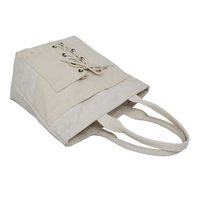 20 Oz Natural Canvas Tote Bag With Open Hanging Pocket