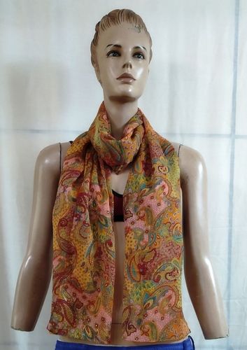 Chiffon with Gold print  Scarves