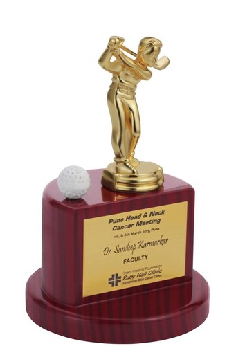 Glossy Golf Sport Trophy For Corporate Award Ceremony
