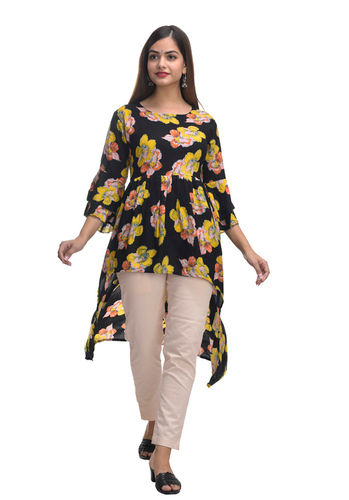 Kashishiya Front Slit Kurti Gown Length: 48 Inch (In)