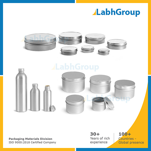 Metal container for pharmaceutical medicine packaging