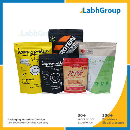 Printed stand-up pouches for pharmaceutical medicine packaging