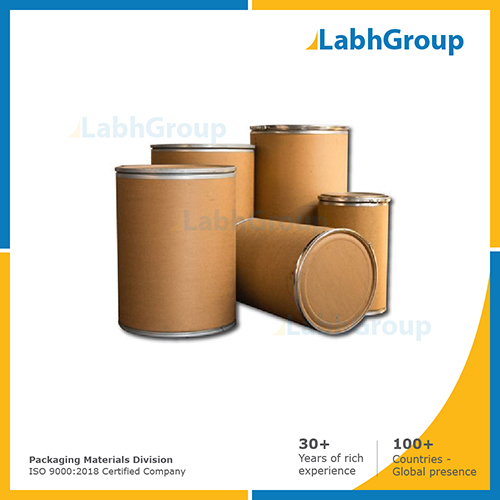 Fiber drums with liner for bulk drug packaging