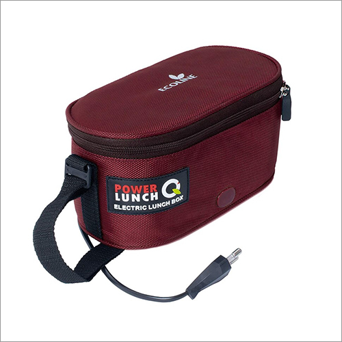 Maroon Ecoline Q4 Electric Lunch Box - Stainless Steel, 220-240v Power Supply | Ideal for Office Use, Efficient Electric Heating