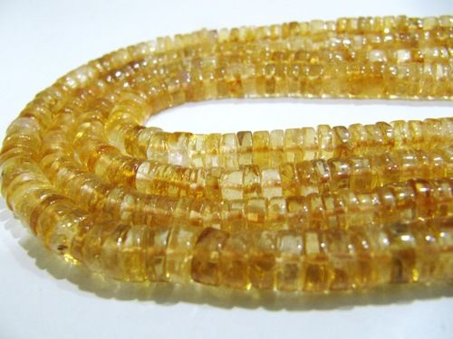 Natural Citrine Tyre Shape Rondelle Plain Smooth Size 6-7 mm Strand 8 