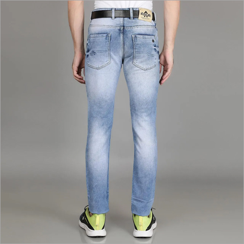 Mens Comfort Fit Faded Denim Jeans