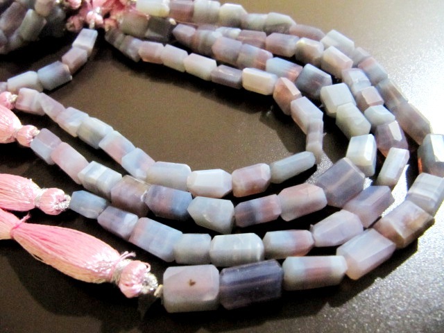 Natural Lavender Blue Opal Nugget Tumbled 9-10mm beads Strand 8 inch Long
