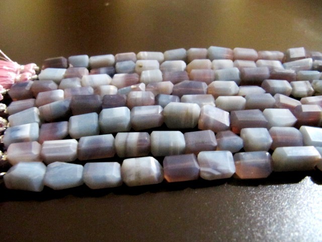 Natural Lavender Blue Opal Nugget Tumbled 9-10mm beads Strand 8 inch Long