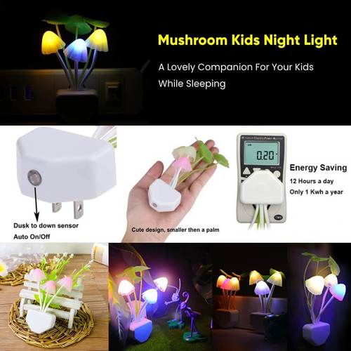 Mushroom Kids Night Light By INSPIRING TECHNOLOGIES