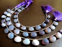 Natural Lavender Blue Opal Heart Shape Faceted 11-12 beads