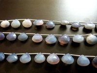 Natural Lavender Blue Opal Heart Shape Faceted 11-12 beads