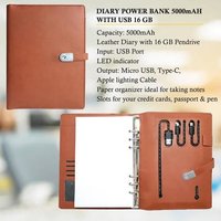 Diary Power Bank 5000mAH with USB 16 GB