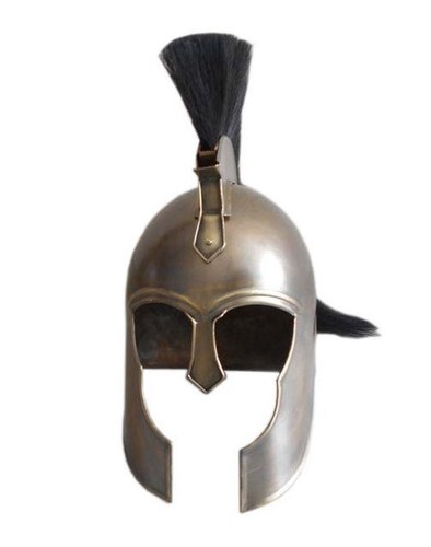 Troy Movie king's Helmet ~ Antique Troy Armor Helmet with Black Plume