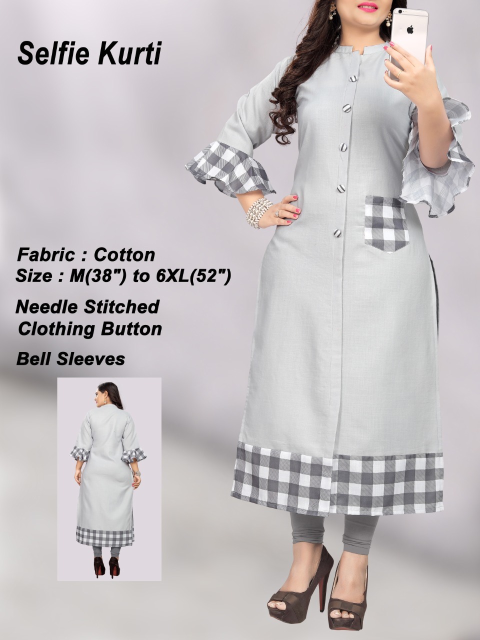 Designer Plus Size Jumbo Cotton Kurti