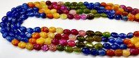 Natural Multi Sapphire Plain Smooth Oval Shape 6X9mm Strand 8 Inches Long