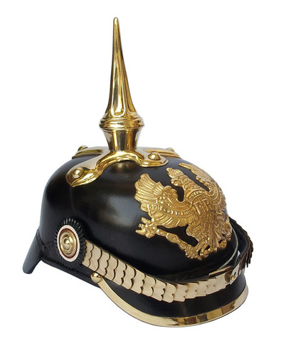 Long Spike Leather German Pickelhaube Armour Helmet