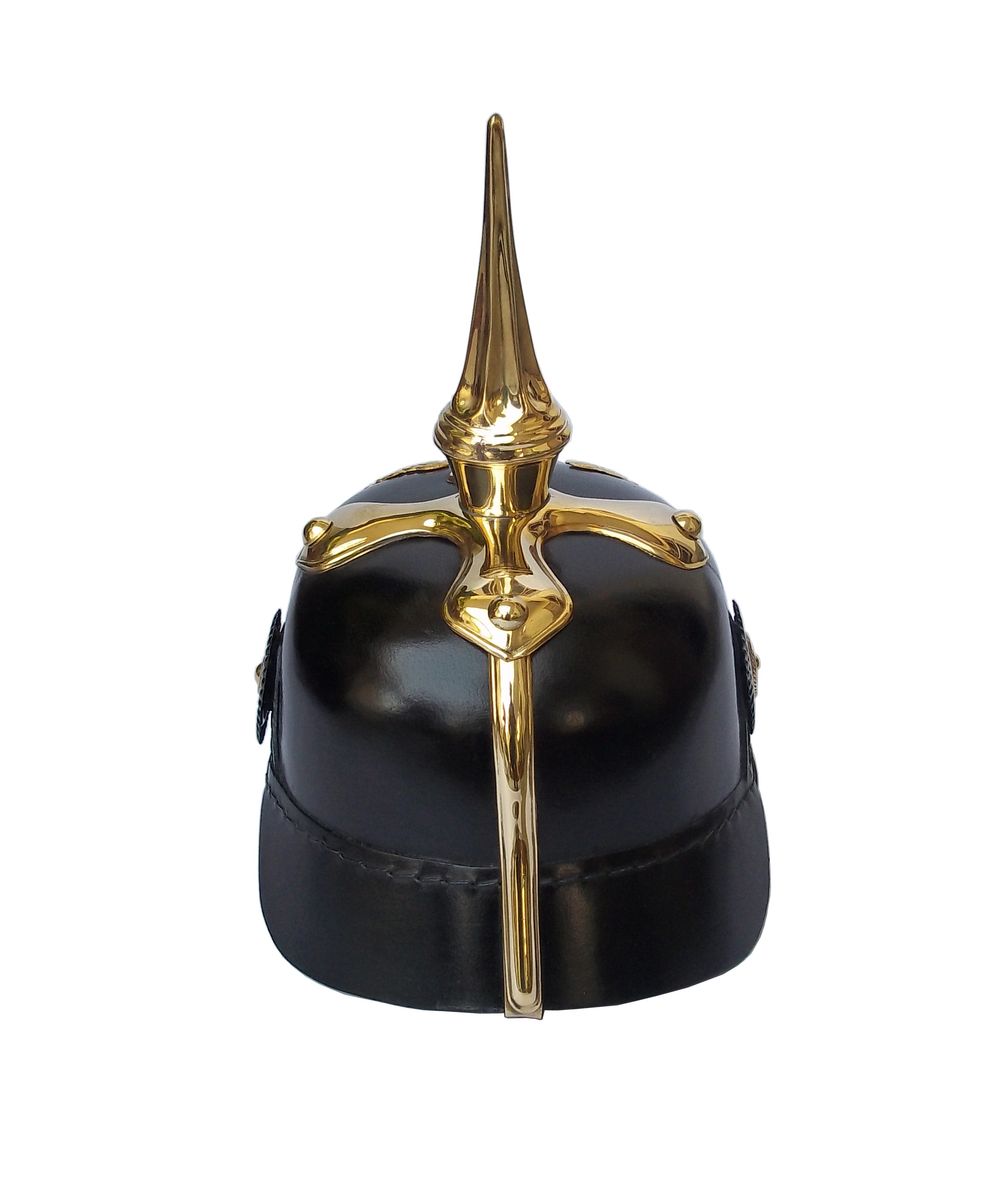 Long Spike Leather German Pickelhaube Armour Helmet