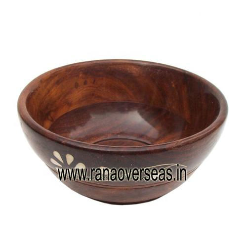 Dark Wood Wooden Serving Bowl