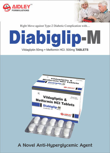 Vildagliptin 50mg + Metformin HCI. 500mg Tablets