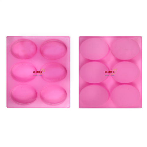 Silicone Rubber Soap Mold 150 gm - Oval - 6 Cavities