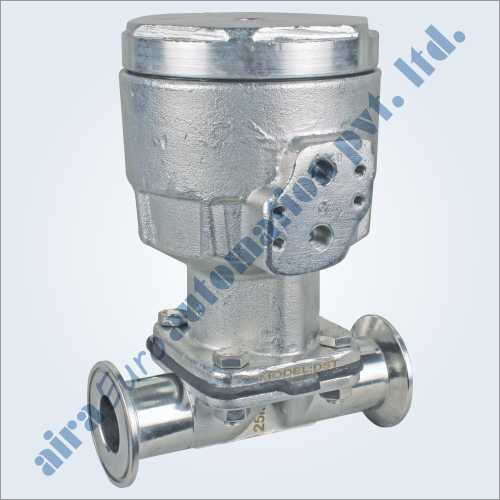 Pneumatic Cylinder Stainless Steel Single Acting Pharma Diaphragm Valve