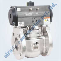 Pneumatic 2 Way Plug Valve Flanged Jacketed Application: Air / Water / Oil / Gas & Chemical