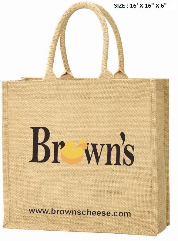 Promotional Jute Tote Bag With Padded Rope Handle