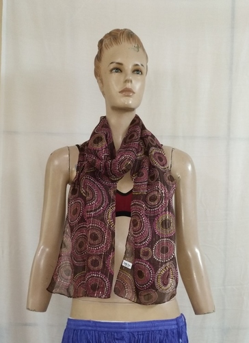 Chiffon With Lurex Printed Scarves