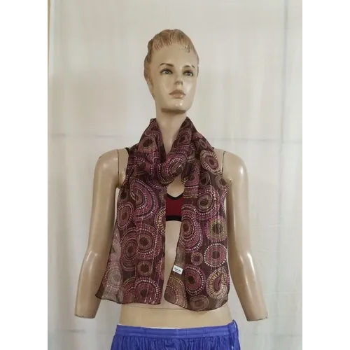 Chiffon With Lurex Printed Scarves