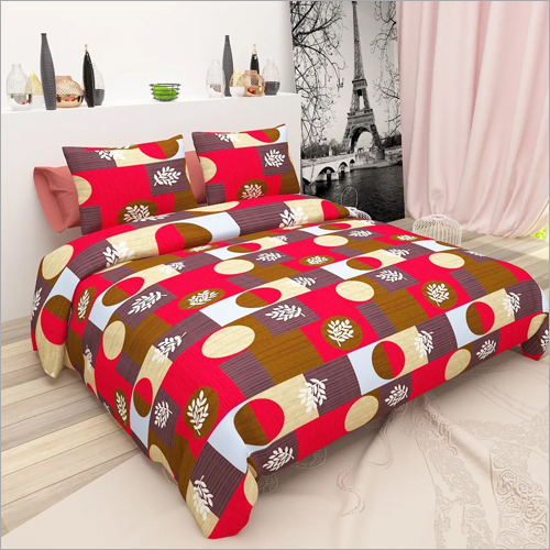 Multicolor Double Bed Polyester Bed Sheet