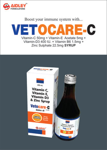 Liquid Vitamin -C 50mg (25%) + Vitamin-E Acetate 5mg (100% ) +  Vitamin D3 400iu (100%) + Vitamin B6 1.5mg (75%) + Zinc  Sulphate 22.5mg (42%)