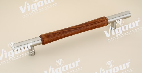 VIGOUR Stainless Steel & Wooden (Teakwood) Door Handle 12