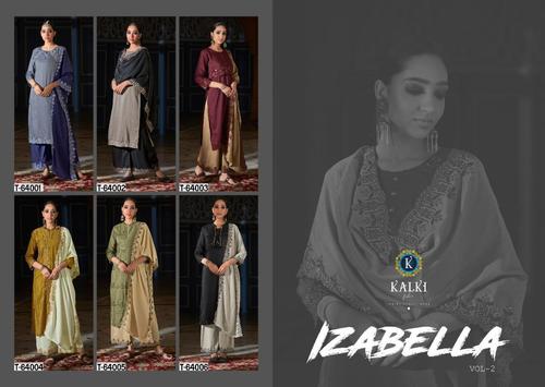 Dry Cleaning Izabella Vol-2 Pure Weaving Butti Silk Desginer Cut Work Emborodry 3 Pic Kurtis