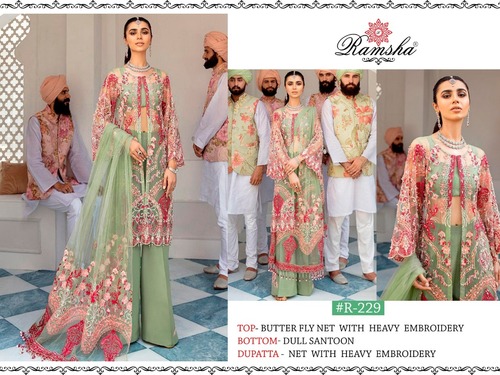 Green Beautiful Georgette Unstitched Unstitched Salwar Suit Pakistani Dresses