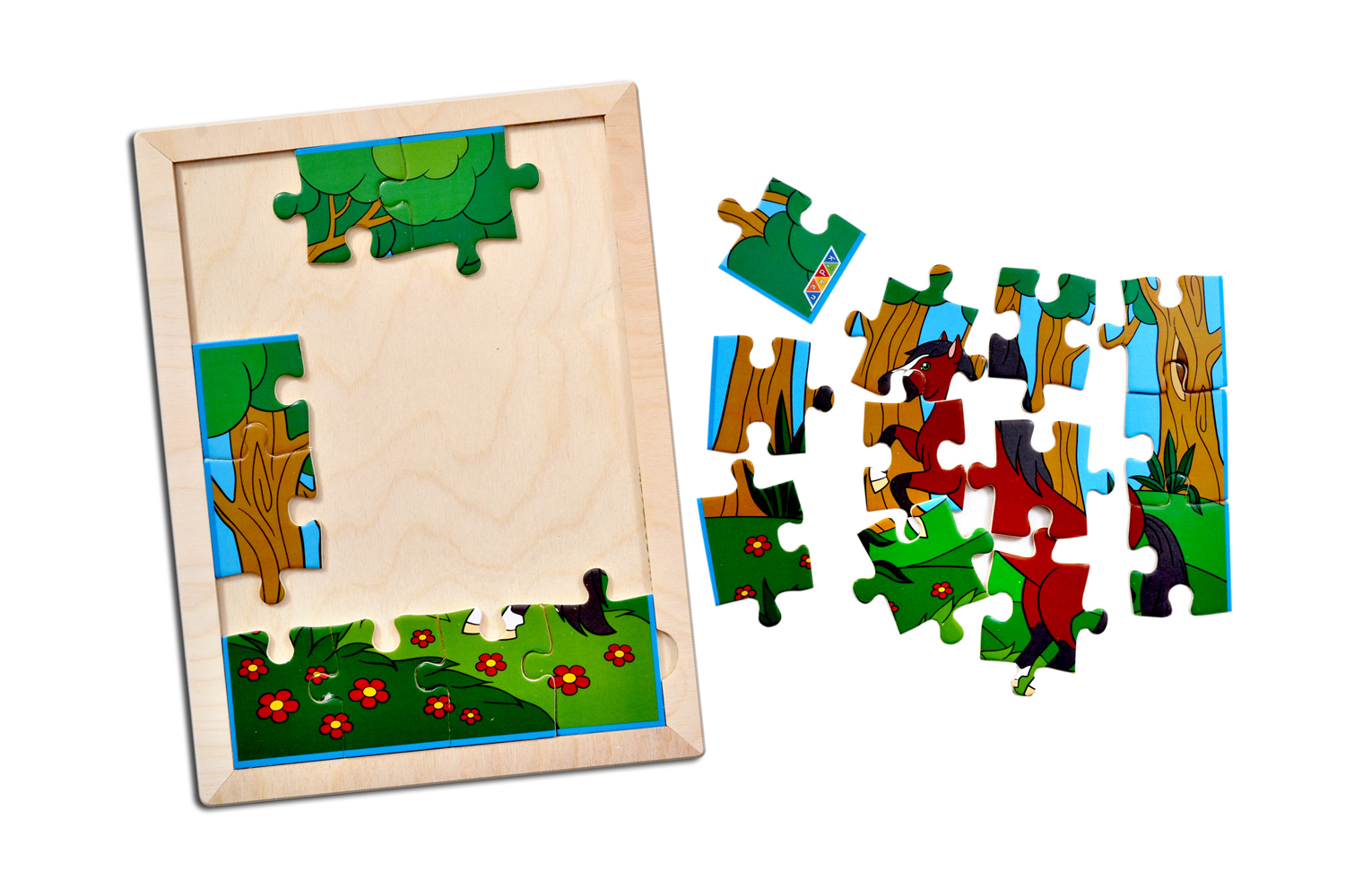 Kidken Horse Jigsaw Puzzle with colouring sheet
