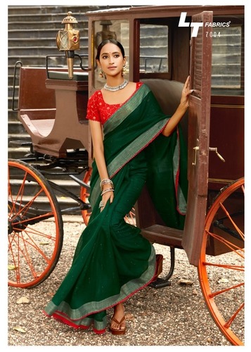 6 Color Available New Designer Linen Bollywood Fancy Saree