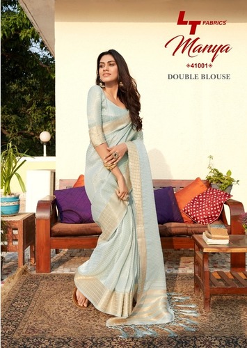 Soft Tissue Zari Silk Weaving Saree - Length Up to 5.5 Mtr, Unstitched Blouse 0.80 Mtr, Available in 6 Colors | Handwoven Art Silk, Ideal for Festivals and Parties