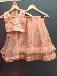 Girls net Fully Stitched New Fashion Kids Lehenga choli