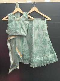 Girls net Fully Stitched New Fashion Kids Lehenga choli